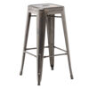 Sgabello industriale vintage trasparente