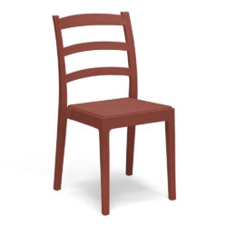 sedia Rea in polipropilene rivisitazione della classica sedia trattoria in chiave moderna materiale plastico e sedile in tinta rosso