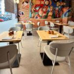 top tavolo bar in legno massello di abete